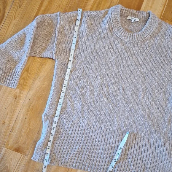Madewell Oversized Knit Alpaca Cotton Blend Sweater Womens Size Medium Tan - Picture 8 of 10